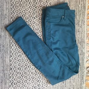 Turquoise skinny fit pants